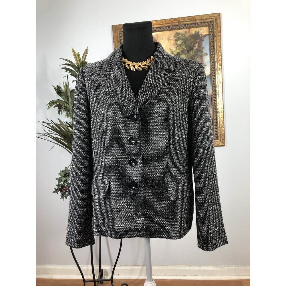 Evan-Picone Women Jacket 16 Long Sleeve Clueless Preppy Office Siren 3 Buttons